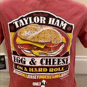 Taylor Ham Egg & Cheese T-Shirt- Crimson